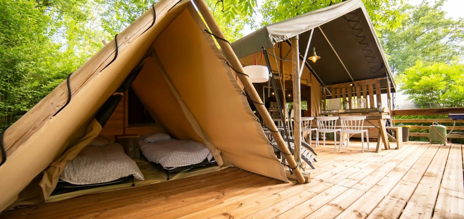 Safari Lodge + Teeny Lodge 2-6P op Camping Les Tailladis