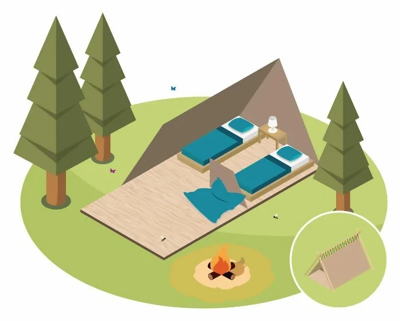 Plattegrond Safari Lodge + Teeny Lodge 2-6P